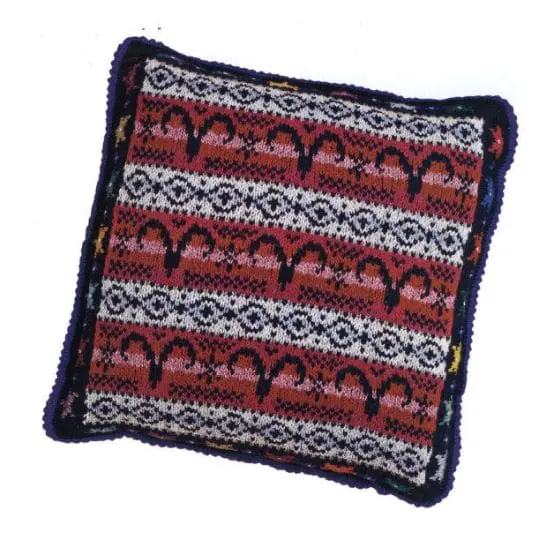 Afghan Knitting Pattern Zodiac Fair Isle Afghan and Pillow - Image 3