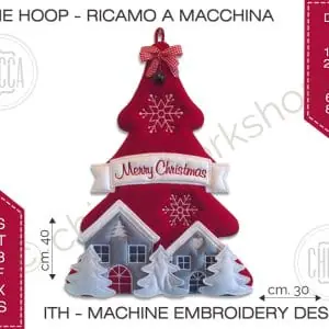 ITH - Xmas hanger - Machine embroidery design with tutorial