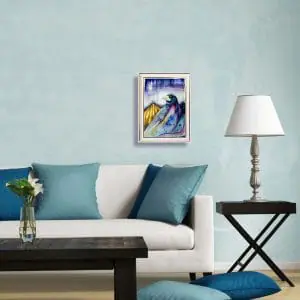 Halloween Rook (crow) watercolor painting wall decor original art