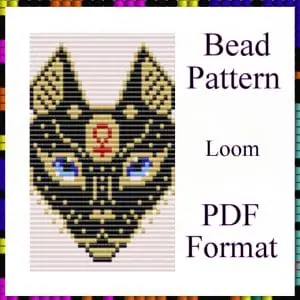 Loom pattern Goddess Bastet Tapestry bead pattern PDF file