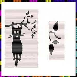 Loom pattern Black cat on a tree Tapestry bead pattern PDF file