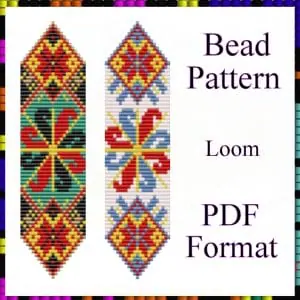 Bead bracelet pattern Loom stitch PDF file Set patterns