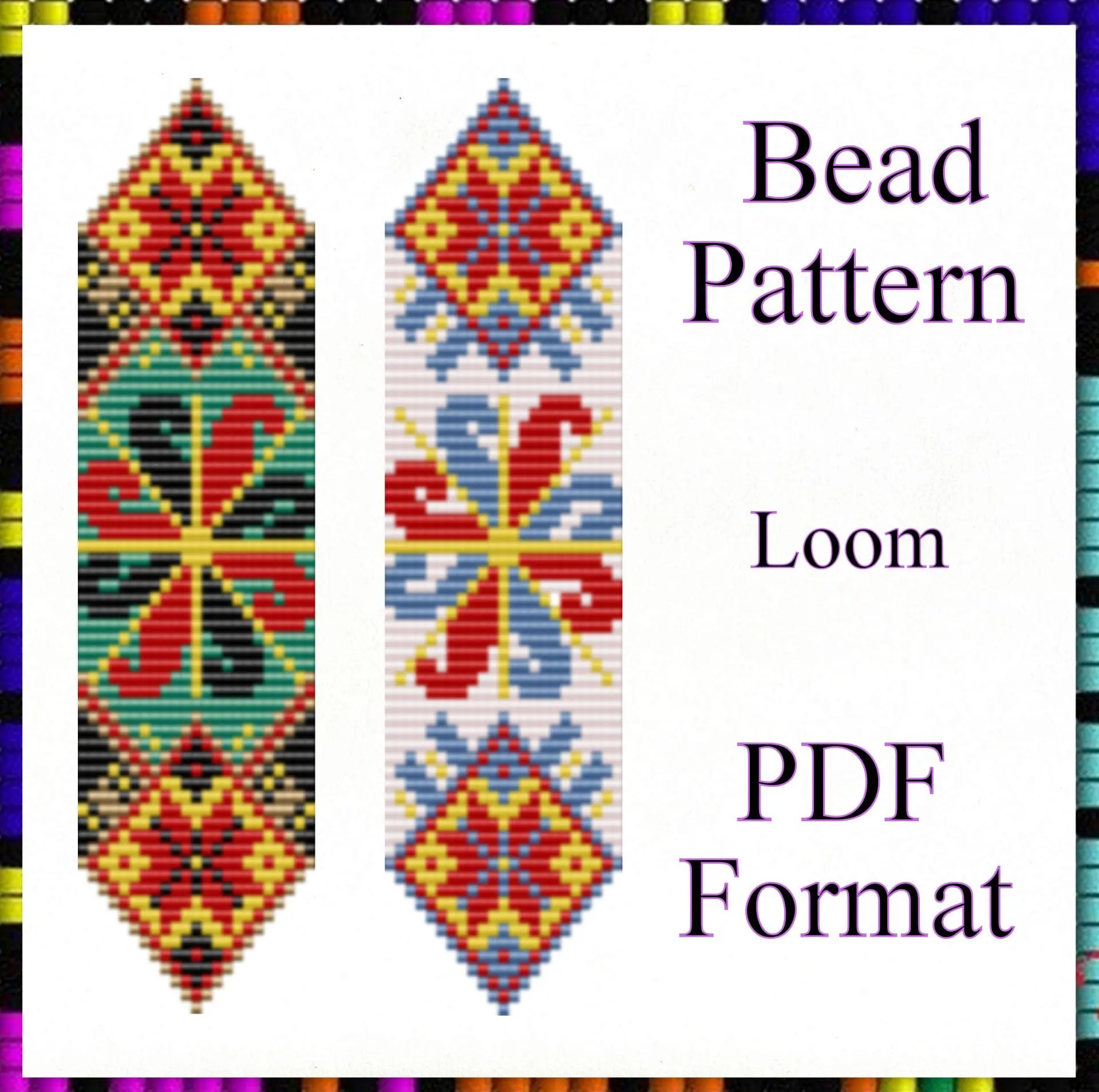 bead-bracelet-pattern-loom-stitch-pdf-file-set-bead-patterns for Free Printable Loom Beading Patterns Bead bracelet pattern Loom stitch PDF file Set bead patterns for Free Printable Loom Beading Patterns