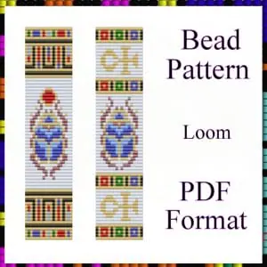 Bead bracelet pattern Loom stitch PDF file Set patterns Scarab