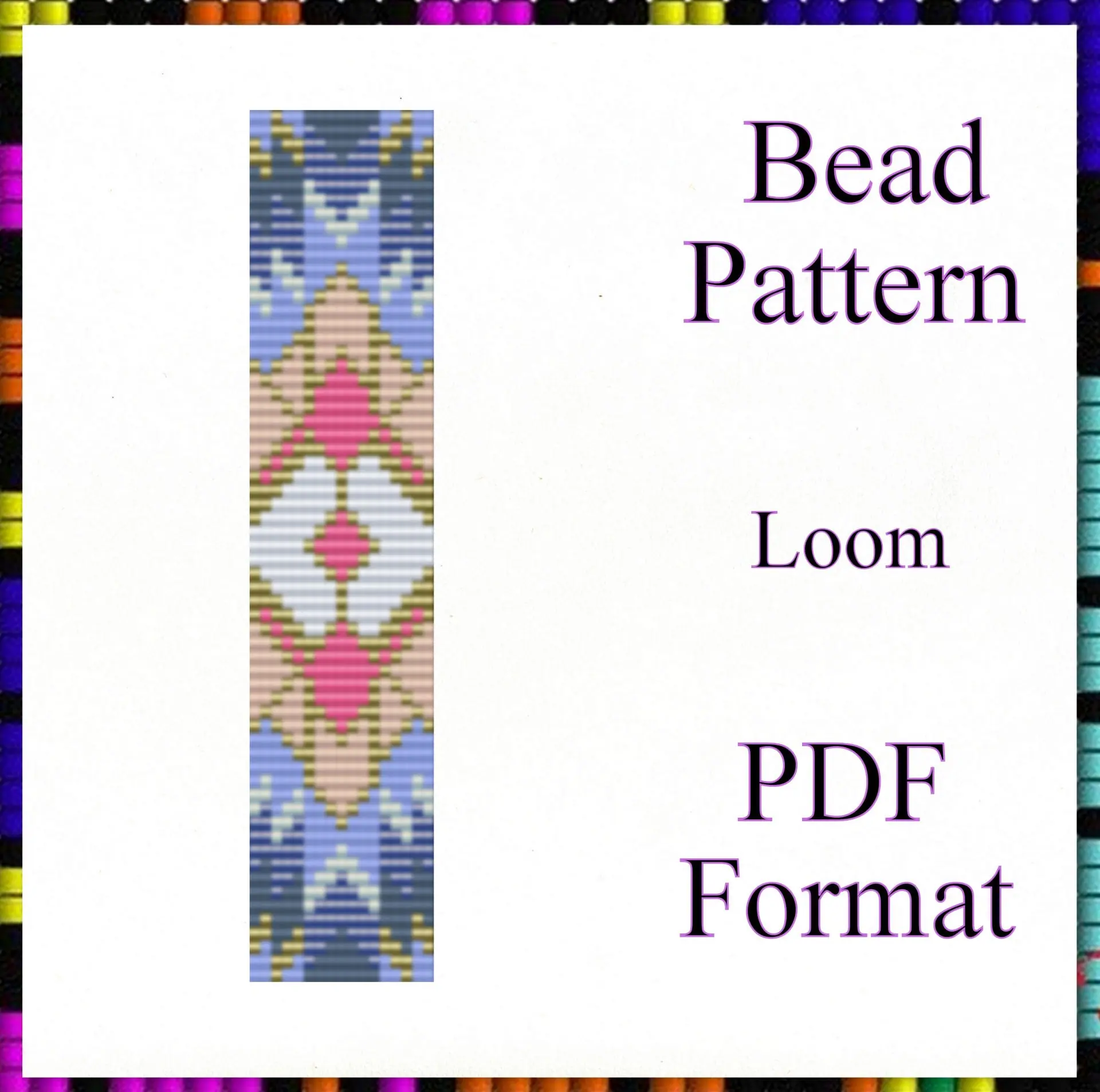Bead bracelet pattern Loom stitch PDF file Geometric pattern 1 Bead bracelet pattern Loom stitch PDF file Geometric pattern