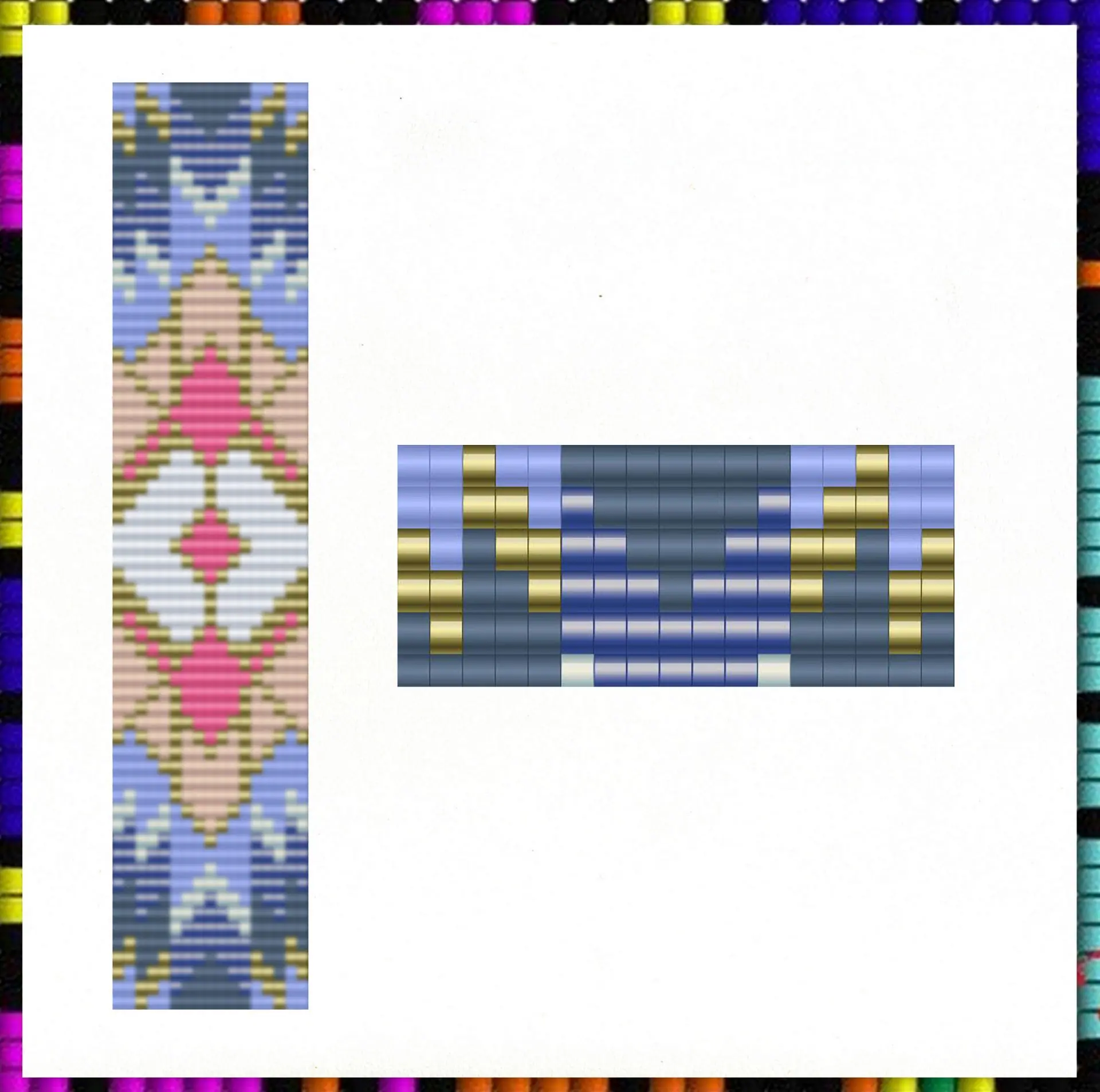 Bead bracelet pattern Loom stitch PDF file Geometric pattern 2 Bead bracelet pattern Loom stitch PDF file Geometric pattern