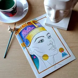 Nefertiti acrylic painting modern Wall deluxe Decor original art
