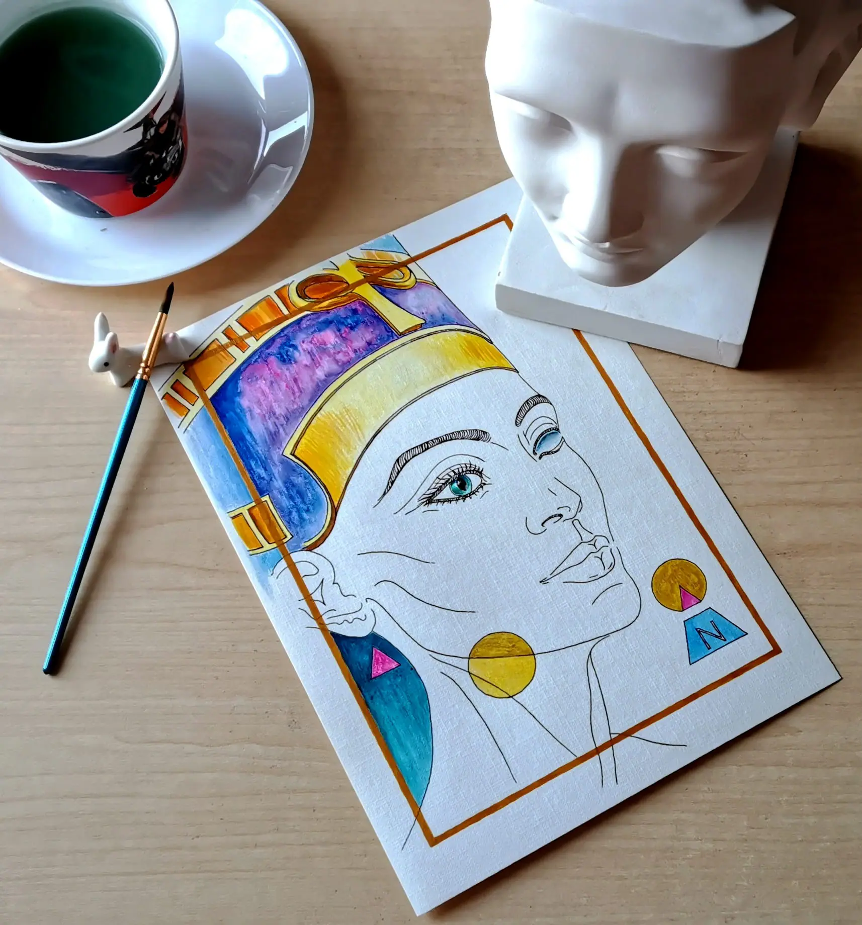 Nefertiti acrylic painting modern Wall deluxe Decor original art 1 Nefertiti acrylic painting modern Wall deluxe Decor original art