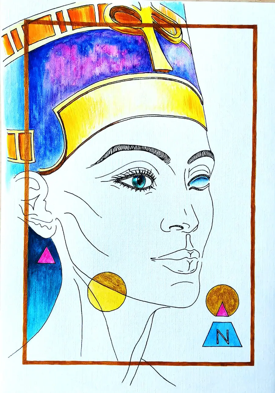 Nefertiti acrylic painting modern Wall deluxe Decor original art 3 Nefertiti acrylic painting modern Wall deluxe Decor original art - Image 3