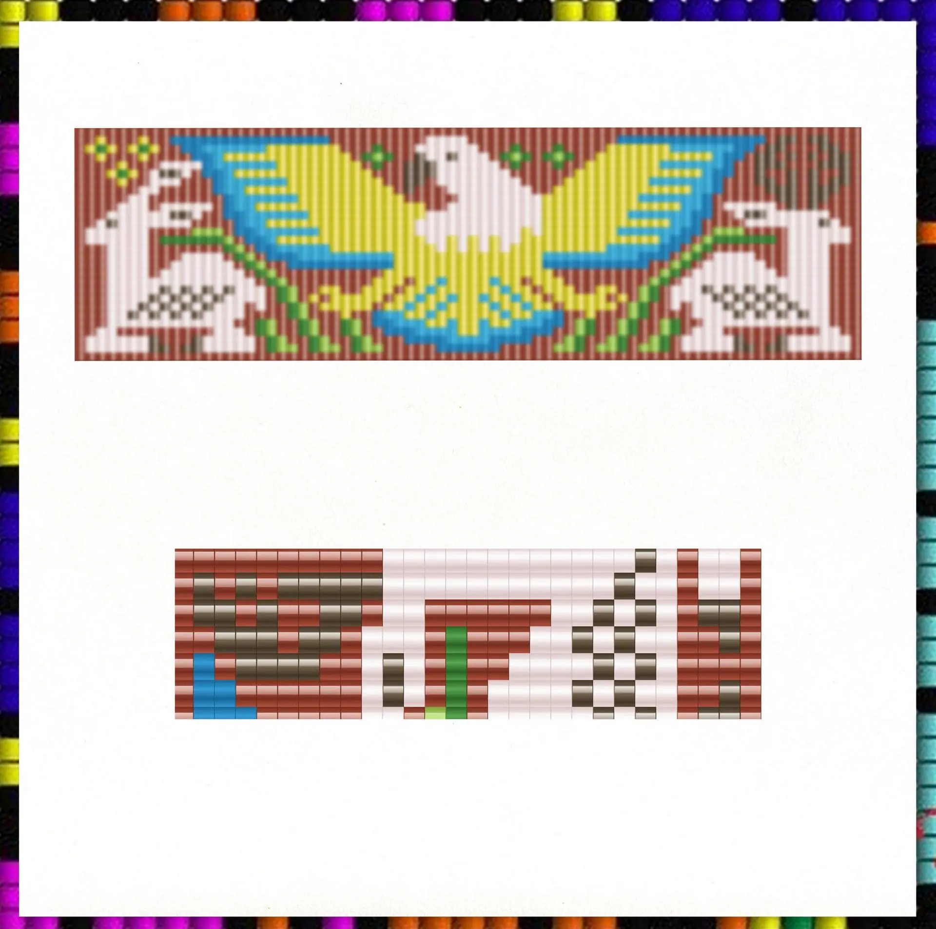 loom-bead-bracelet-pattern-eagle-pdf-file-bead-graph for Free Printable Bead Loom Graph Paper Loom Bead bracelet pattern Eagle PDF file Bead graph for Free Printable Bead Loom Graph Paper