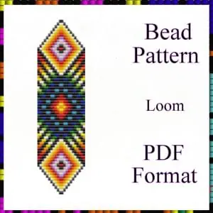 Loom Bead bracelet pattern Rainbow PDF file Bead graph