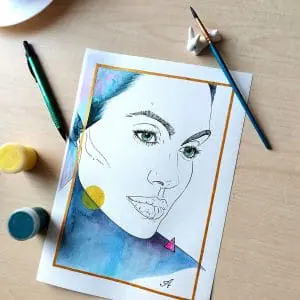 Angelina J acrylic painting modern Wall deluxe Decor original art