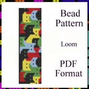 Loom Bead bracelet pattern Сats PDF file Bead graph