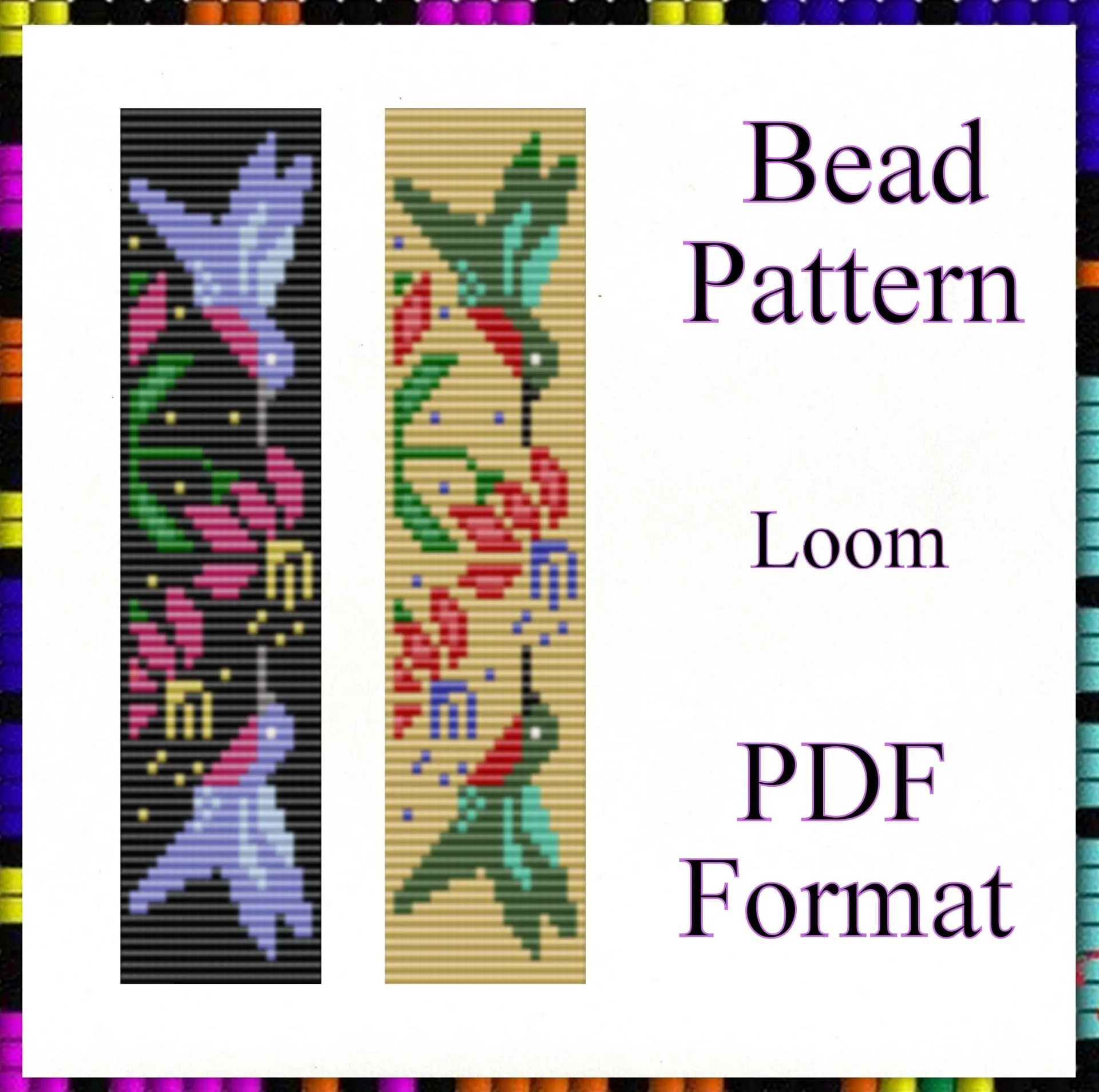Loom stitch Bead bracelet pattern Hummingbird Set PDF loom-stitch-bead-bracelet-pattern-hummingbird-set-pdf