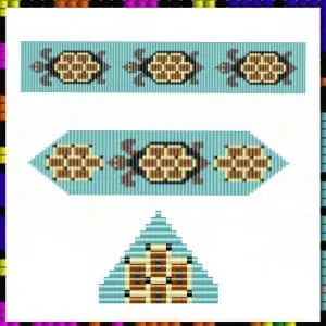 Loom stitch bead bracelet pattern Turtle PDF file Miyuki delica