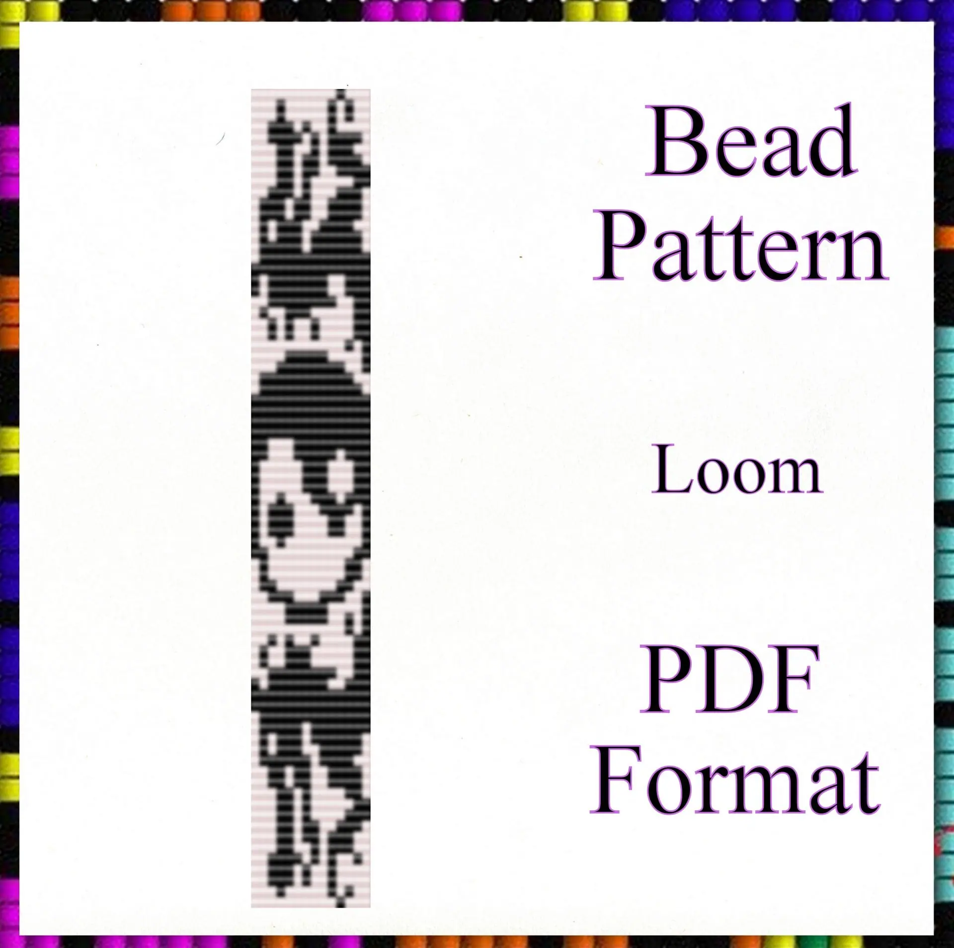 Loom stitch pattern Beaded bracelet Yin Yang PDF file 1 Loom stitch pattern Beaded bracelet Yin Yang PDF file