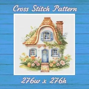 House Village Cross Stitch Pattern Vintage Counted 694 276