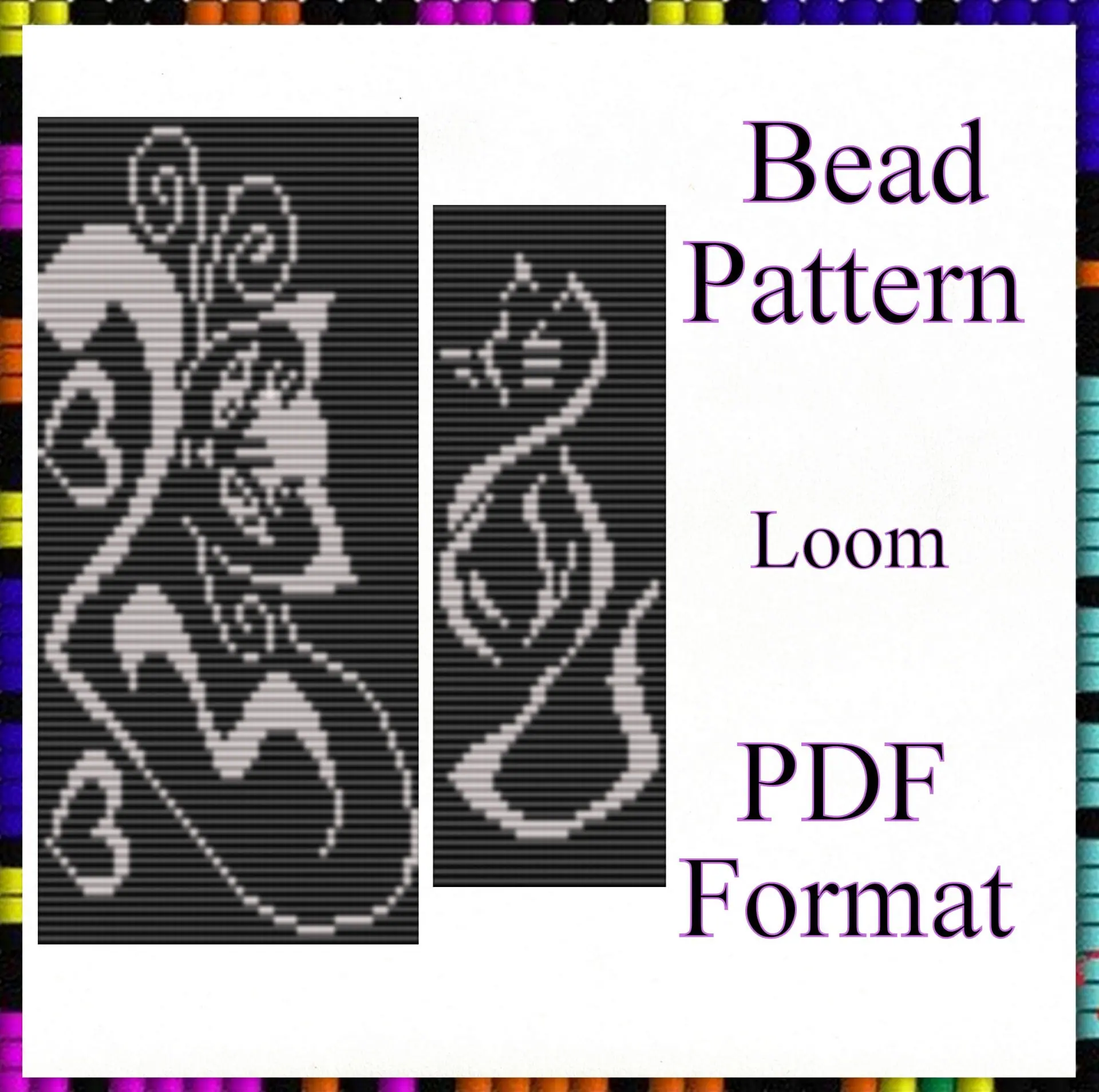 Loom stitch pattern Beaded bracelet Cat PDF file Set patterns 1 Loom stitch pattern Beaded bracelet Cat PDF file Set patterns
