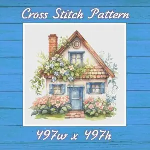 House Village Cross Stitch Pattern Vintage Counted 695 497