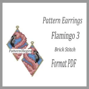 Flamingo 3 Earrings bead pattern Flamingo bead pattern Beading pattern Olegirabeadpatterns