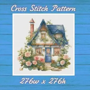 House in Garden Cross Stitch Pattern Vintage Counted 703 276
