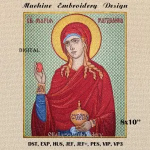Saint Mary Magdalene embroidery design