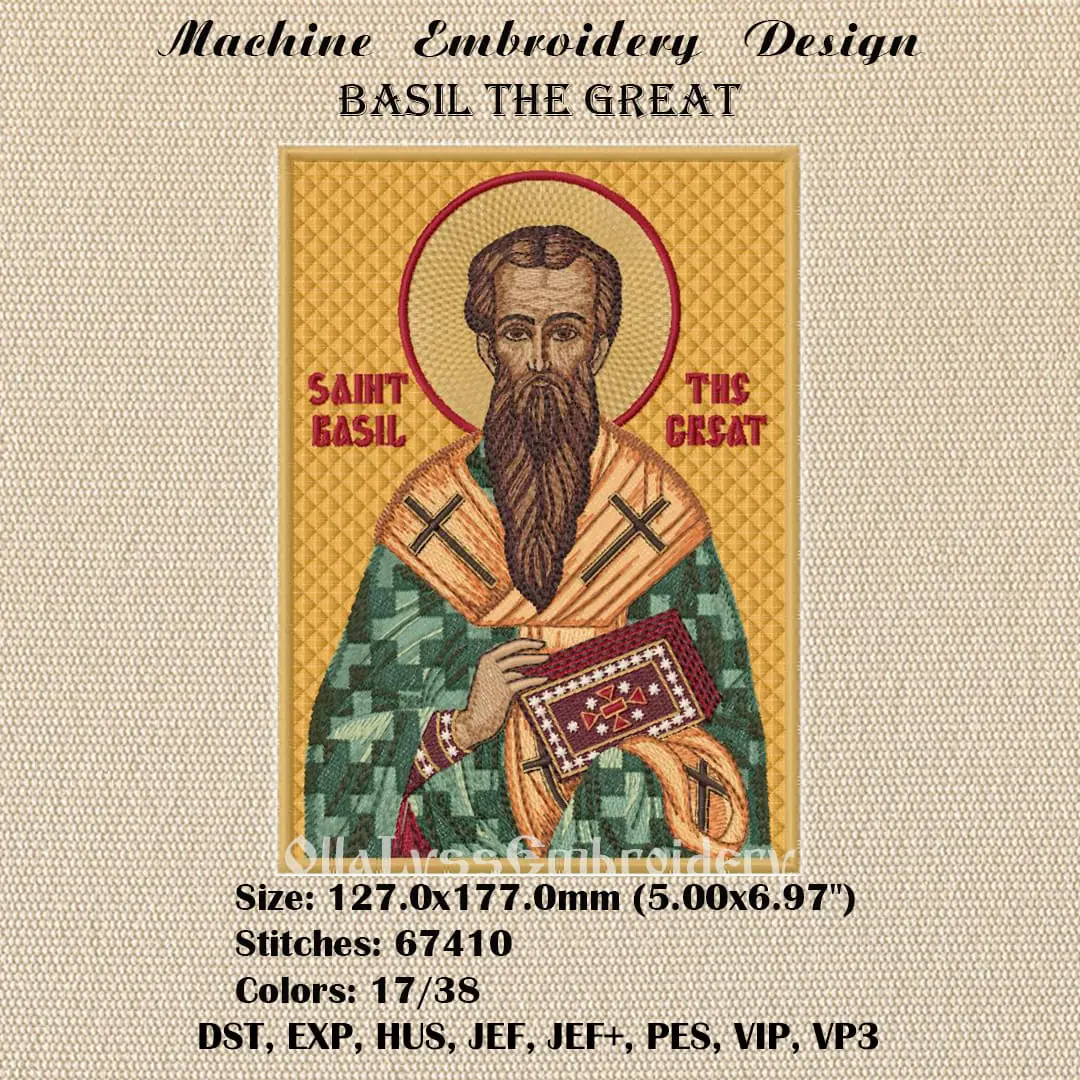 Basil the Great embroidery design 2 St. Basil machine embroidery design