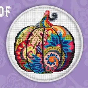 pumpkin pattern Halloween cross stitch