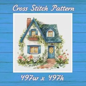 House in Garden Cross Stitch Pattern Vintage Counted 705 497