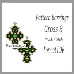 Cross 8 bead earrings pattern Cross bead pattern Olegirabeadpatterns