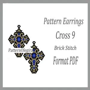 Cross 9 bead earrings pattern Cross bead pattern Olegirabeadpatterns