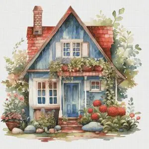 Cottage Cross Stitch Pattern Vintage Counted 710 276