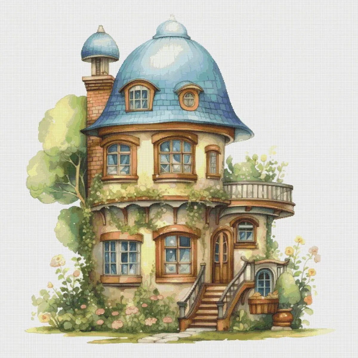 Cottage Cross Stitch Pattern Vintage Counted 713 718 - Image 2