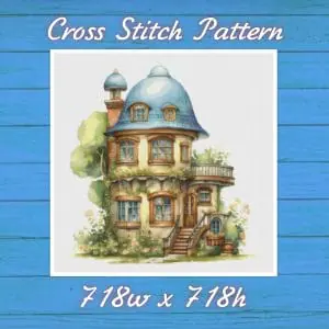 Cottage Cross Stitch Pattern Vintage Counted 713 718