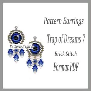 Trap of Dreams 7 bead pattern Trap of dreams bead earrings pattern Dream Catcher Olegirabeadpatterns