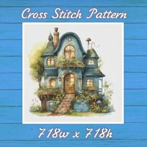 Cottage Cross Stitch Pattern Vintage Counted 716 718