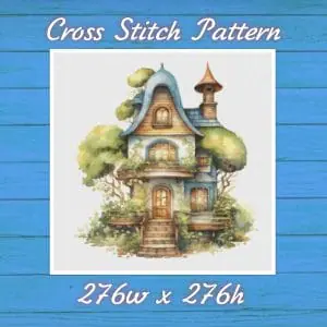 Cottage Cross Stitch Pattern Vintage Counted 717 276
