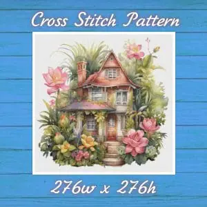 Cottage Cross Stitch Pattern Vintage Counted 719 276