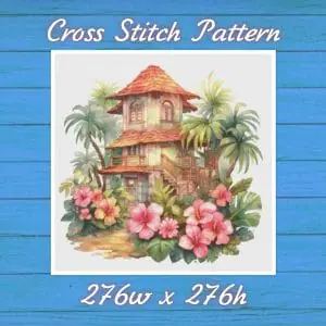 Cottage Cross Stitch Pattern Vintage Counted 720 276