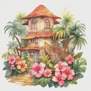 Cottage Cross Stitch Pattern Vintage Counted 720 276