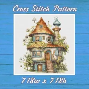 Cottage Cross Stitch Pattern Vintage Counted 721 718