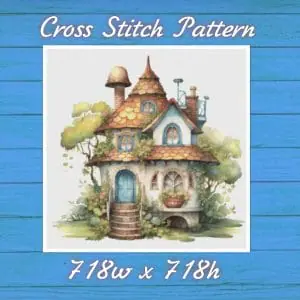 Cottage Cross Stitch Pattern Vintage Counted 723 718