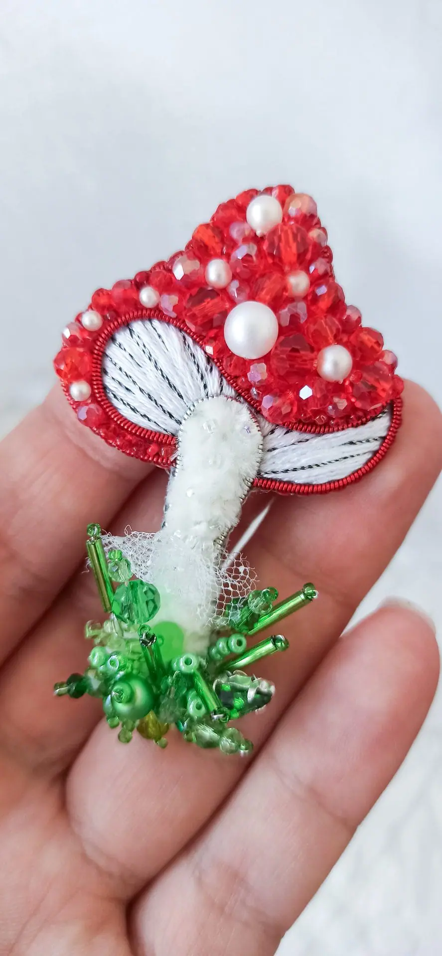fly agaric decoration mushroom brooch pin handmade 2 fly agaric decoration mushroom brooch pin handmade - Image 2