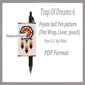 Trap of Dreams 6 bead pattern Trap of dreams bead cover pen pattern Trap of dreams bead pen wraps Dream catcher bead pattern Dream catcher cover pen Beading patterns Olegirabeadpatterns