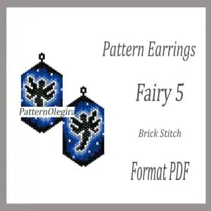 Fairy 5 Earrings bead pattern Fairy bead pattern Beading pattern Olegirabeadpatterns