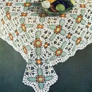 Vintage luncheon tablecloth, crochet motif pattern easy, format pdf This is a lovely flower motif tablecloth from the vintage. Tablecloth crochet pattern for all skill levels. 