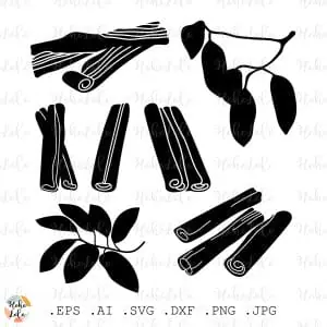 Cinnamon Svg Silhouette Cricut Stencil Templates Dxf