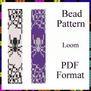 Bead bracelet pattern Loom stitch Spider web PDF