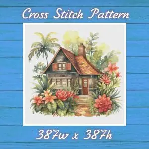 Cottage Cross Stitch Pattern Vintage Counted 736 387