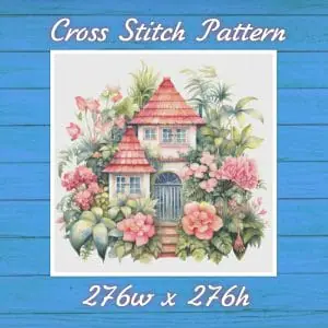 Cottage Cross Stitch Pattern Vintage Counted 737 276